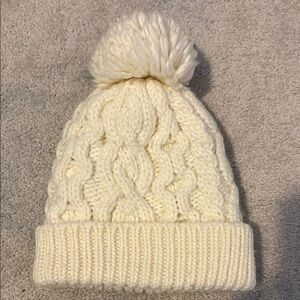 Cable knit hat with Pom Pom